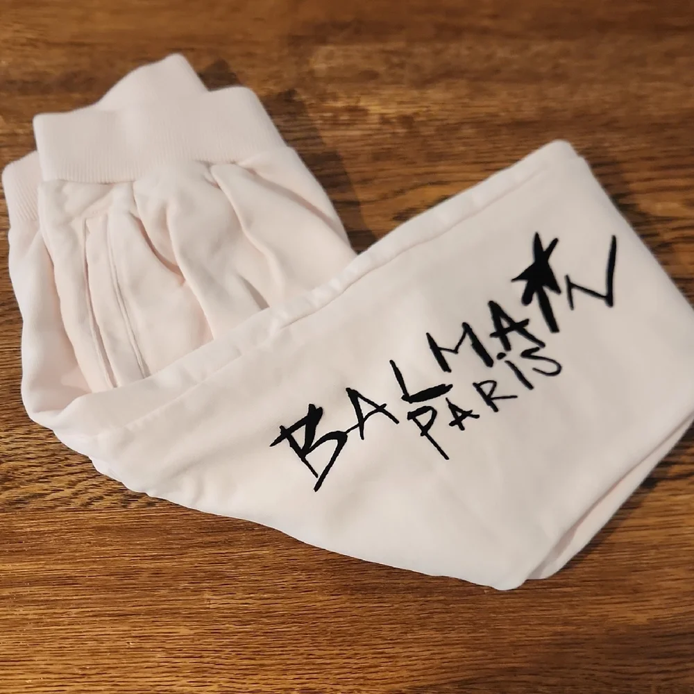 Balmain Kids Baby Pink Joggers with Black Logo - Picture 3 of 7